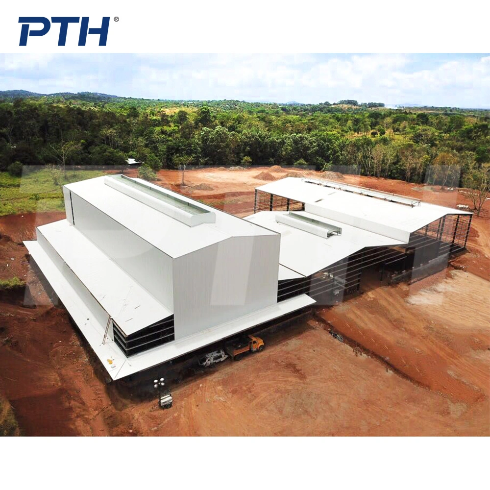 Pth Industry Prefabricated Prefab Fabricated Modular Modern Workshop Warehouse Greenhouse Building Design Galvanized Light Metal Steel Frame Structure